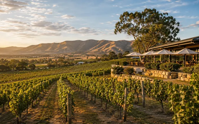 Vineyard rows in the Barossa Valley