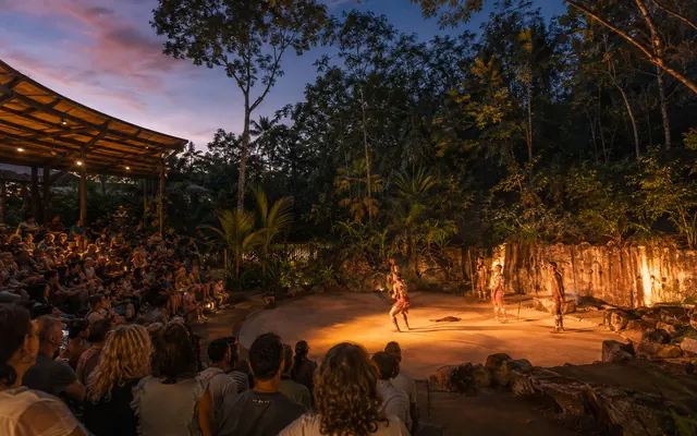 Cultural performance setting near Cairns