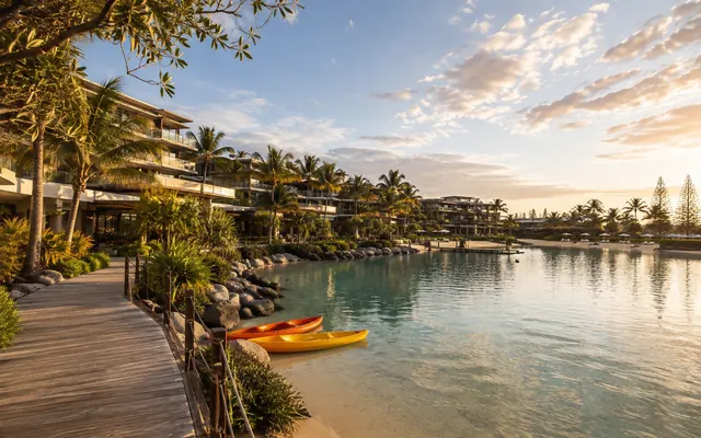 Sunshine Coast resort saltwater lagoon and boardwalk