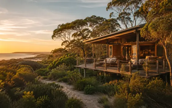 Australian eco lodge in a natural landscape