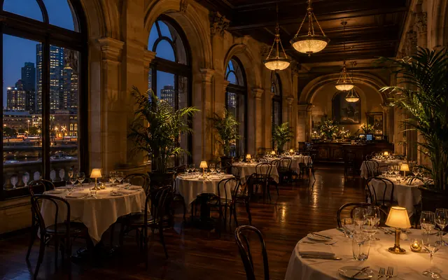Elegant dining interiors inside Brisbane's heritage Treasury Building