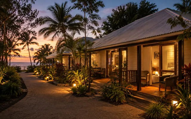 Broome resort bungalow-style rooms and gardens